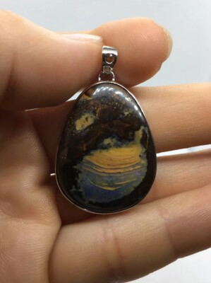 Luminance Australian Bolder Opal Pendant With Sterling Silver 9.4g