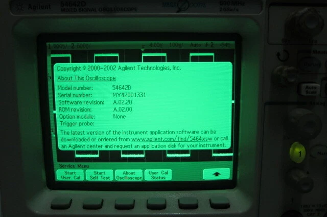 Agilent/HP 54642D 2+16 Channel, 500 MHz Mixed-Signal Oscilloscope - Image 3 of 4