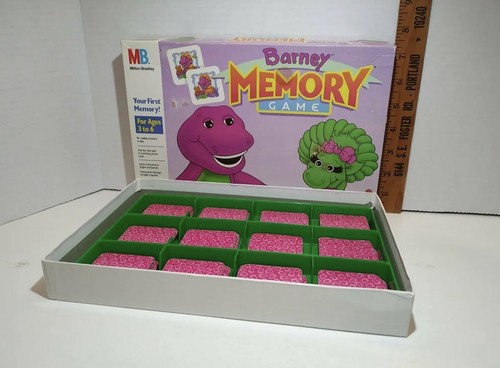 Milton Bradley Barney Memory Card Matching Game w/36 Pairs & Instructions (1993) - Picture 2 of 3