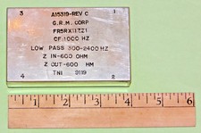 G.R.M. CORP Audio Band Pass Filter 300-2400Hz CF 1000 Hz 600Z:600Z FR5RX11ZZ1