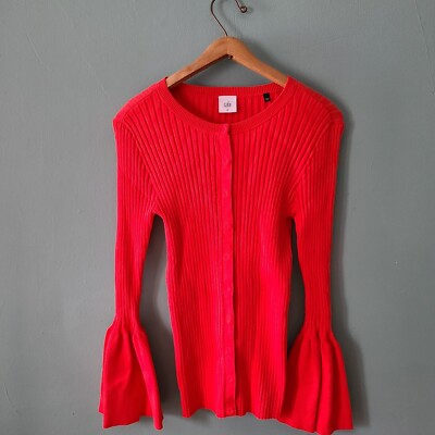 Cabi Knit Bell Sleeve Ribbed Sweater Size Medium