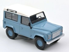 NOREV 1:43 AUTO DIE CAST METAL LAND ROVER DEFENDER 1995 BLUE AND WHITE ART 845107