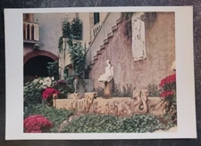 vtg postcard Fountain in the Court Isabella Stewart Gardner Museum, Boston MA