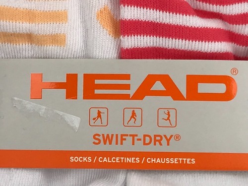 Women's HEAD White 10% COTTON Cushioned Quarter Crew Socks - 6 PACK - $36 MSRP - Picture 4 of 12