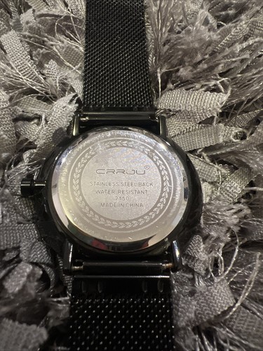 CRRJU Men’s Watch Black + Red Scratched Stainless Steel Water Resistant 2150 - 第 3/5 張圖片