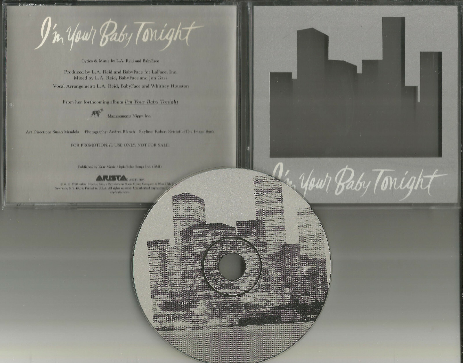 WHITNEY HOUSTON I’m your Baby Tonight LIMITED SILKSCREENED CD CASE PROMO Single