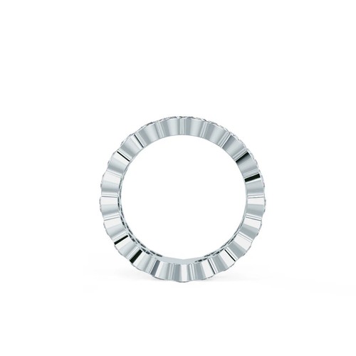 Round Brilliant Cut lab created moissanite Wending band in 925 silver - Picture 4 of 13