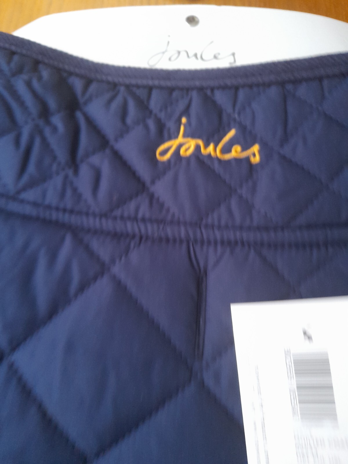 Joules Designer Quilted Fleece Lined Dog Coat Newdale Diamond navy blue