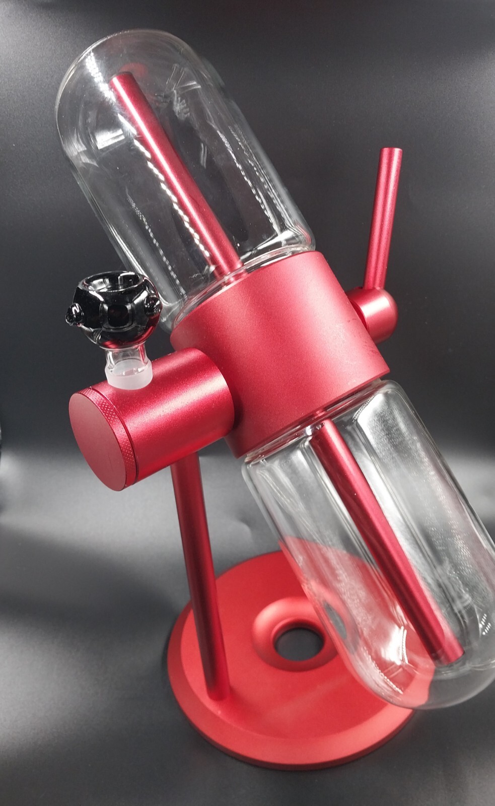 360 Rotating Glass Hookah Set Water Pipe - Red