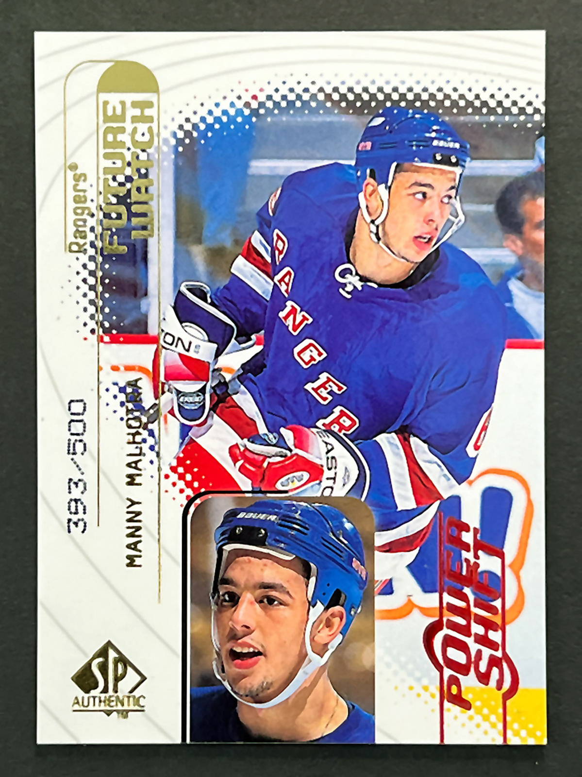 1998-99 Upper Deck SP Authentic #101 Manny Malhotra /500 Power Shot Rangers