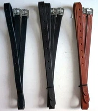 Adult Youth English Saddle Stirrup Leathers 54" 48" 36" Black Drk Brown Tan