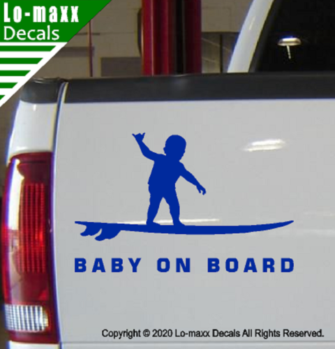 Baby On Board Surfing Shaka Surfboard Hang Loose Durable Die Cut Vinyl Decal - Picture 6 of 20