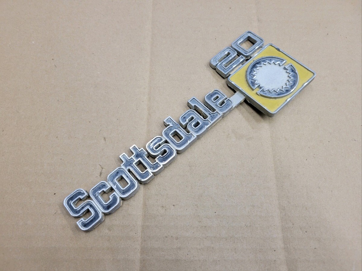 Chevy OEM 1975-1980 Scottsdale 20 C20 K10 Fender Emblem Badge Logo