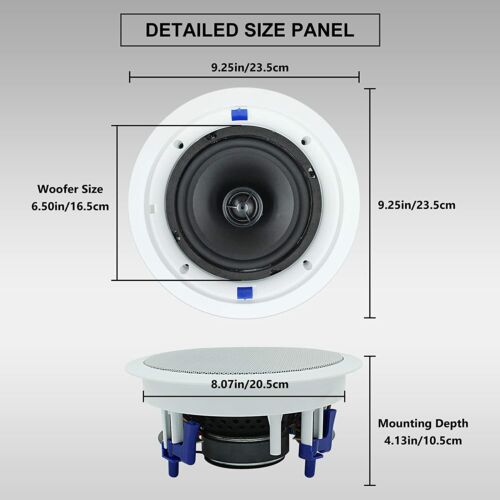Herdio 6.5'' 600Watts 2-Way Bluetooth Ceiling Speakers 4PCS HomeIndoor Speakers - Picture 8 of 12