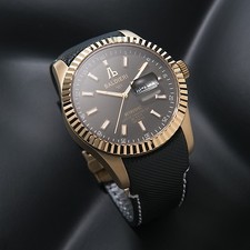 LUXURY WATCH ALESSANDRO BALDIERI SWISS 45MM GOLD PLATED, BLACK DIAL .NEW
