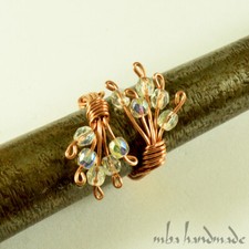 Shiny Swarowski Crystals Flower Ring Any Size Wire Wrapped Artisan Jewelry