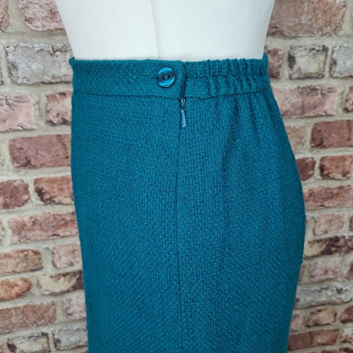 Vintage Eastex Skirt Suit Jade Green UK 12 14 Knee Length Wool Blend - Picture 17 of 21