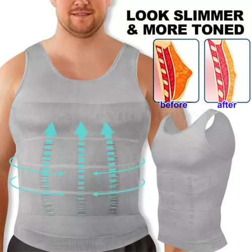 Canottiera uomo dimagrante body shaper pancia petto ginecomastia compressione - Foto 1 di 23