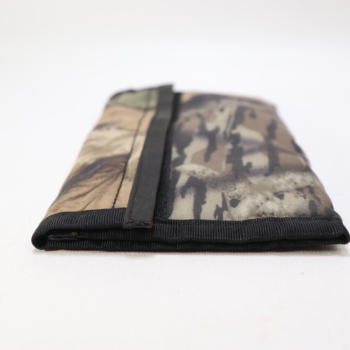 Camo Hunting Wallet Mens Medium Green Gray Bifold Nylon Clutch Hook Loop - Picture 4 of 9