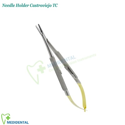 TC Castroviejo Micro Needle Holder Curved Micro Surgery Suture Forceps Dental Surgical Instruments – MEDSPO SRLS - Foto 10