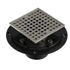Tile-in Shower Floor Drain 4 in. Square Drian Drain Grate ABS Drain Base for ...