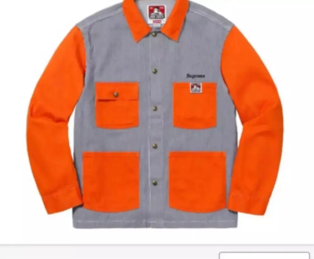 Veste de collaboration Supreme Ben Davis couleur orange gris JP M (US S) mode homme
