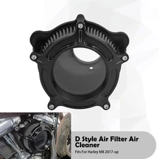 Clear Matte Black Air Filter Cleaner For Harley Touring Road Glide Softail 17-25