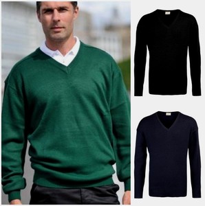 mens acrylic v neck jumpers