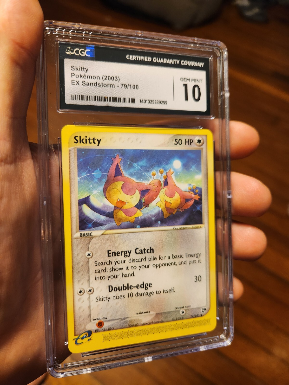 (POP 9) CGC 10 GEM MINT 2003 Pokemon Ex Sandstorm 79/100 Skitty Card
