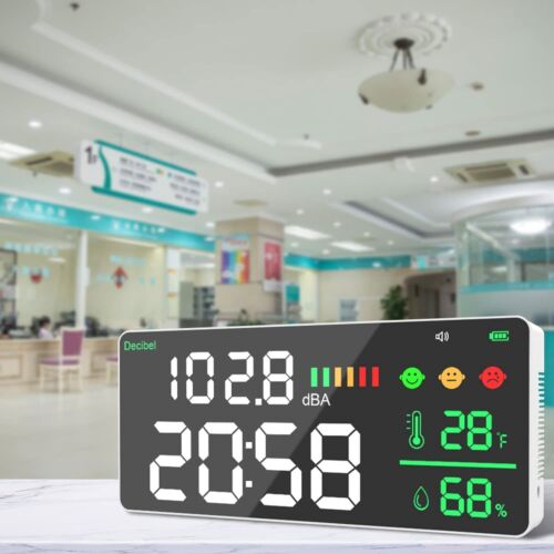 Dezibel-Schallmessgerät 30-130dB Lärmmessgerät Temperaturmessgerät LED-Display - Bild 8 von 12