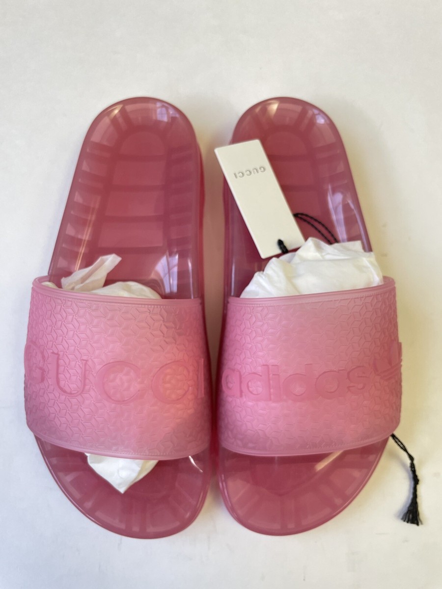 GUCCI x Adidas Women's Rubber Slide Sandals Bon Bon PINK