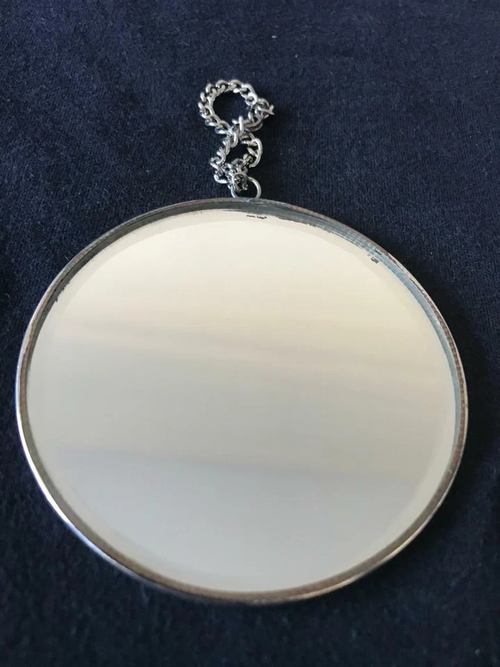 925K Sterling Silver, Muslim Ornate Repousse Round Mirror - Image 2 of 4