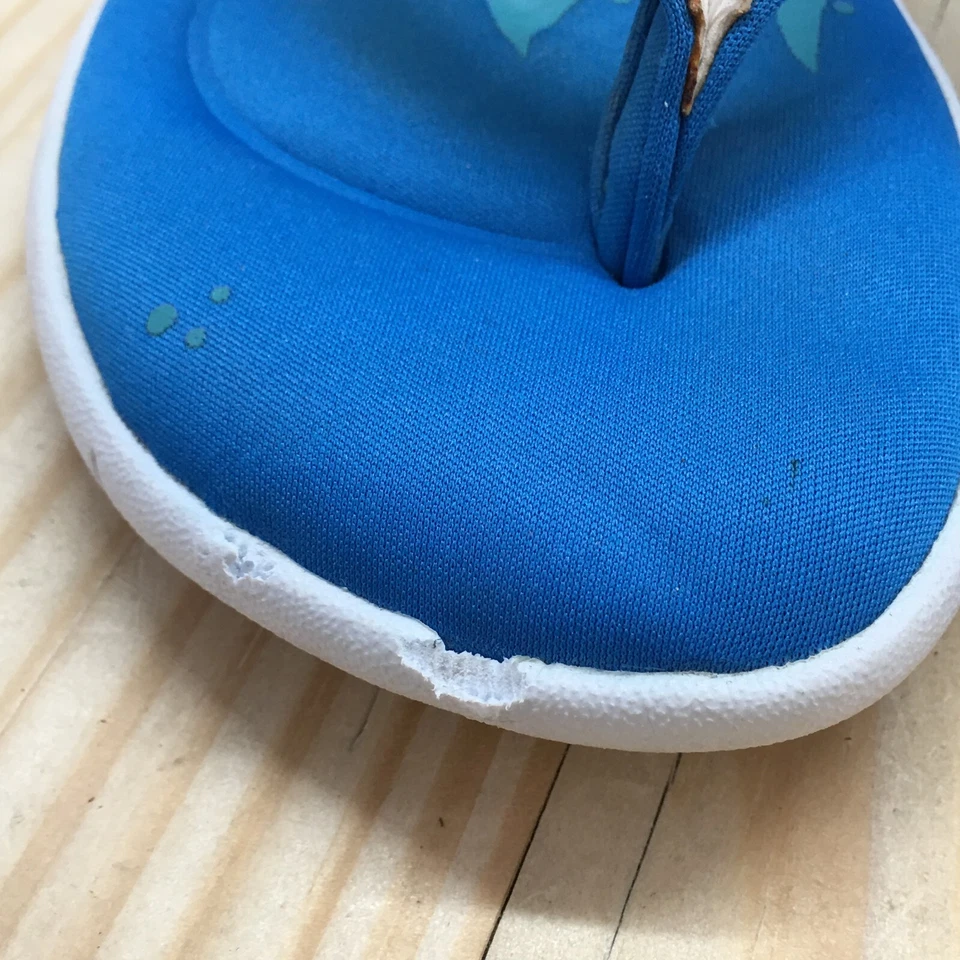 Under Armour Flip Flops Youth 5Y Blue White Form Thong Slip On Foam Faux Leather - Image 4 of 4