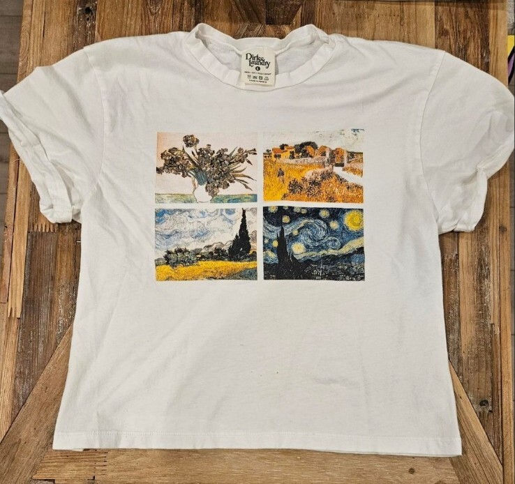 Retro 1990s Vincent Van Gogh New York Musuem Art Tee T Retro 1990s Vincent Van Gogh New York Musuem Art Tee T