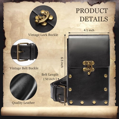 Ren Faire Costume Sets Medieval Belt Pouch Casual Fanny Pack Phone Holder Ste... - Picture 7 of 8