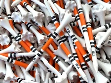 New 3 1/4" TRUESTRIKE Orange and Black Striped 3.25 Premium Golf Tees