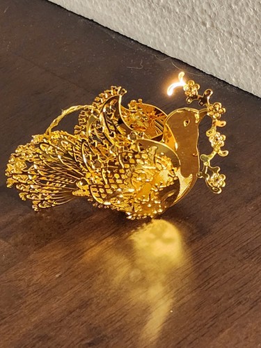 Vintage Danbury Mint Gold Plated Partridge Ornaments 1994