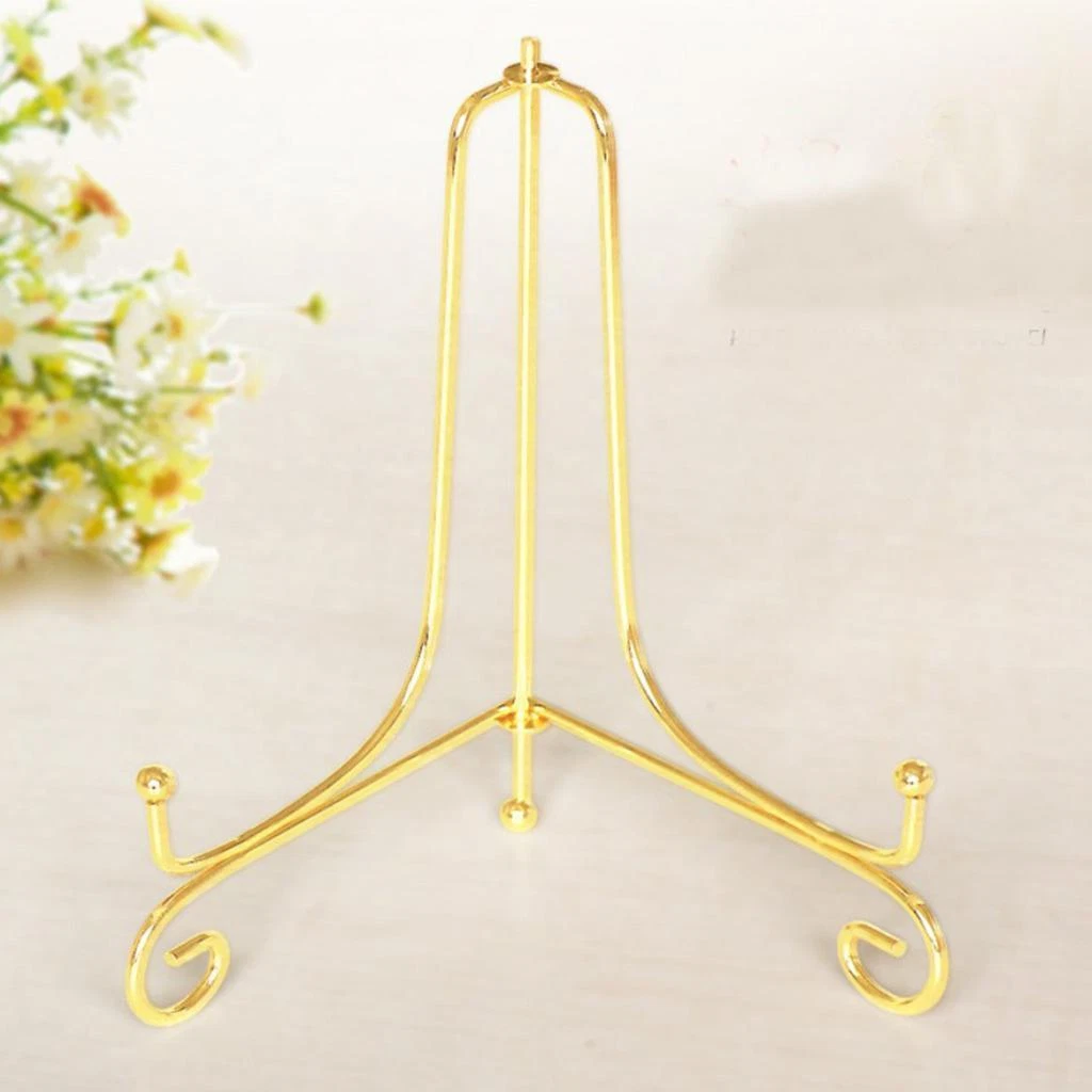 Plate Holder Easel Display Stand - 6 inch Metal Plate Stands for Display -  Tabletop Picture Stand - Gold Iron Easels for Display Pictures | Photo