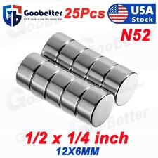 25pcs 1/2 x 1/4 inch Neodymium Disc Magnets Super Strong Rare Earth Magnet N52