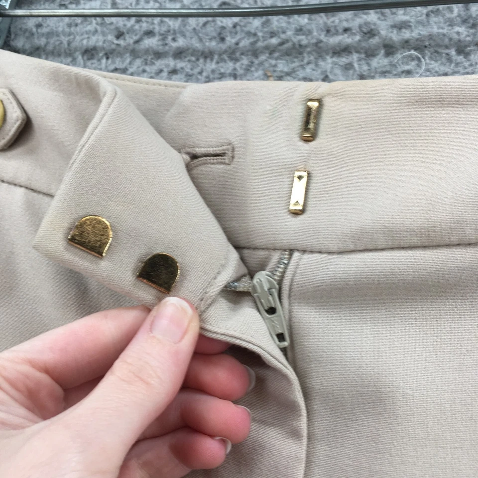 Calvin Klein 正装裤子女式 4(实际 32x30)米色中腰平底前拉链 — 第 3/4 张图片