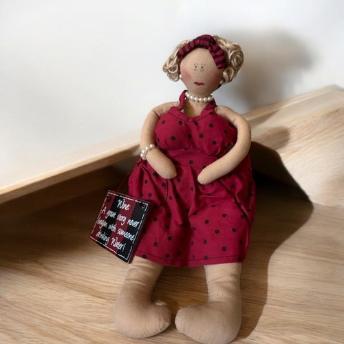 Honey and Me Plüschpuppe Curvy Übergröße mit humorvollem Schild 6 Zoll x 10 Zoll - Bild 1 von 5