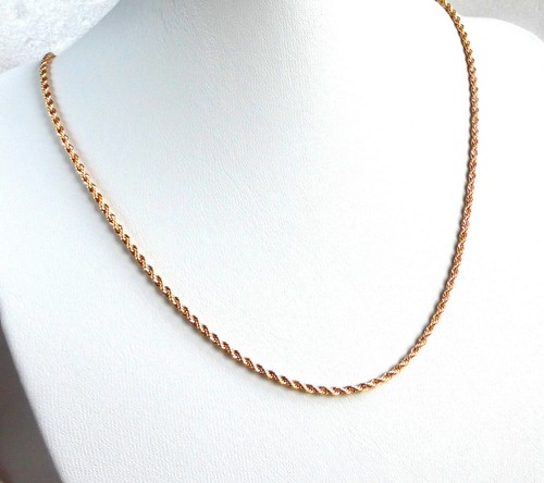 Women Men 18k Yellow Gold Plated 50cm Long Twist Rope Chain Necklace 19 5 Uk Ebay