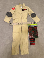 Kid  s Ghostbusters Beige Jumpsuit Costume w/ Belt, Elbow Pads  Patches