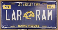 LOS ANGELES RAMS HOUSE LAR RAM 6"x12" METAL LICENSE PLATE NEW WINCRAFT