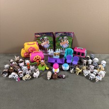 Puppy  Kitty In My Pocket Fuzzy Dog Cat Critters Animals Carriers Lot 58 Pieces