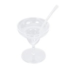 24 Clear 2 oz Plastic Mini Margarita Glass Dessert Cups Spoons Party Decorations