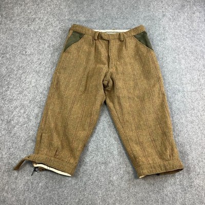 Sherwood Herren Plus Fours Schießreithose Wolle Streifen W32 grün Jagd Country