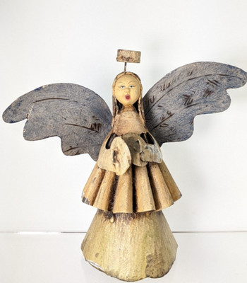 Angel Figurine from Mexico Handmade thin Tin metal Mexican