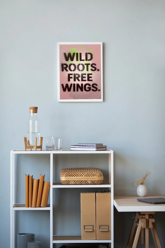 Juego de 3 arte de pared en lienzo - Decoración de pared de animales, pintura de zorro y bosque con cita Foto 4 de 4