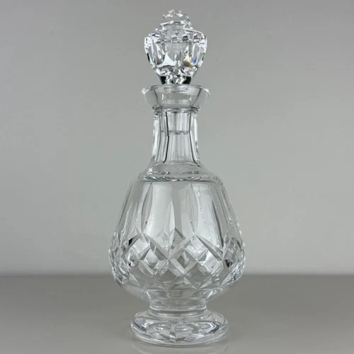 Vintage Waterford Crystal Lismore Brandy Decanter Stopper Footed 12" EUC